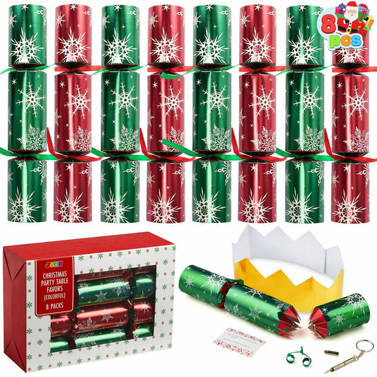 Christmas Party Table Favors - Red Green Snowflake (8 Pack)