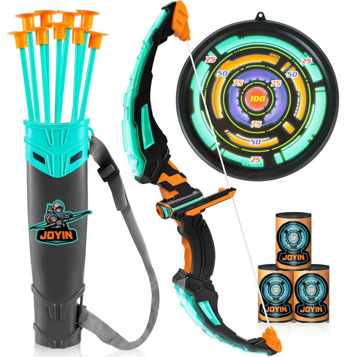 Kids LED Light Up Bow and Arrow Set - Aqua Blue