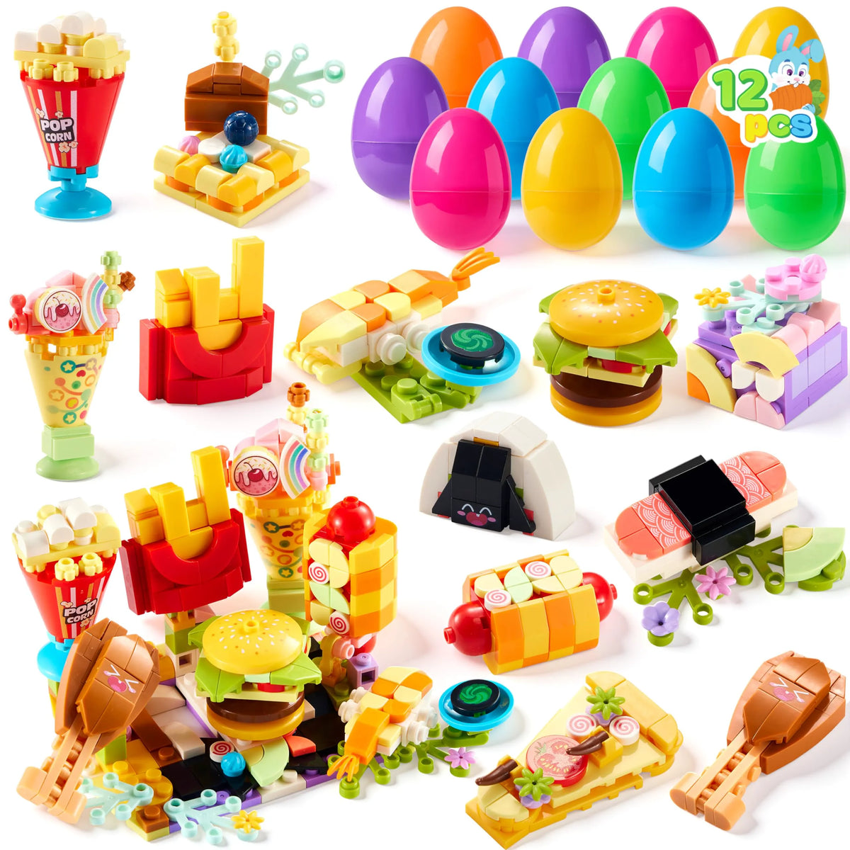 12 Prefilled Easter Eggs with Building Blocks