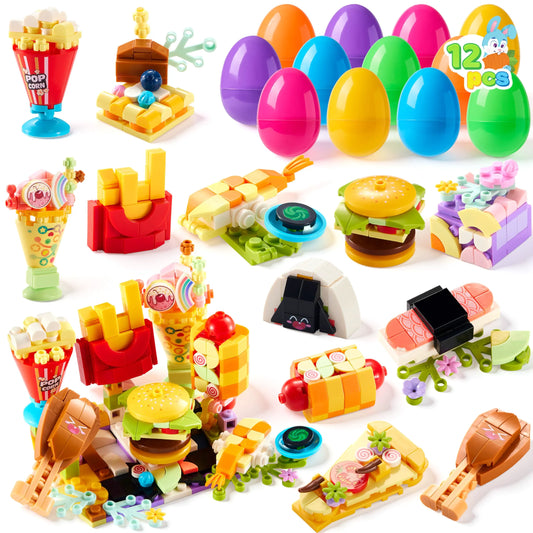 12 Prefilled Easter Eggs with Building Blocks