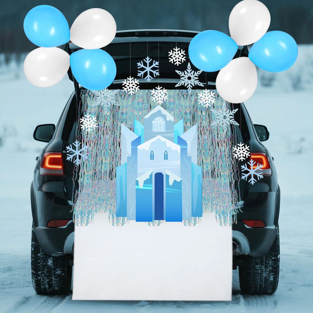 Halloween Trunk or Treat Ice Castle Snow Theme Decorations Kit