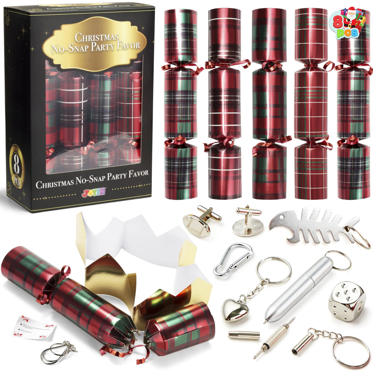 10-Inch Christmas Party Favor (Plaid) - No Snap