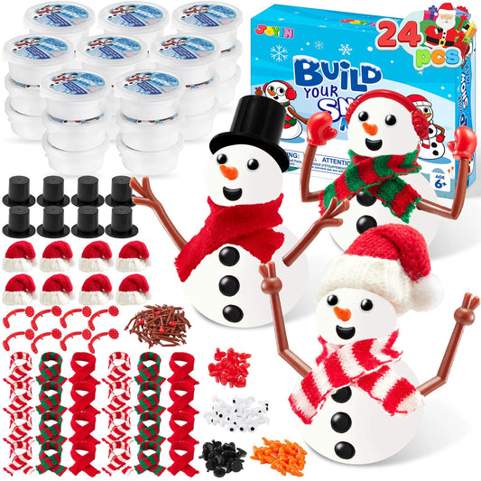 DIY Snowman Craft Kit, 24 Pack Christmas Build Your Own Snowman