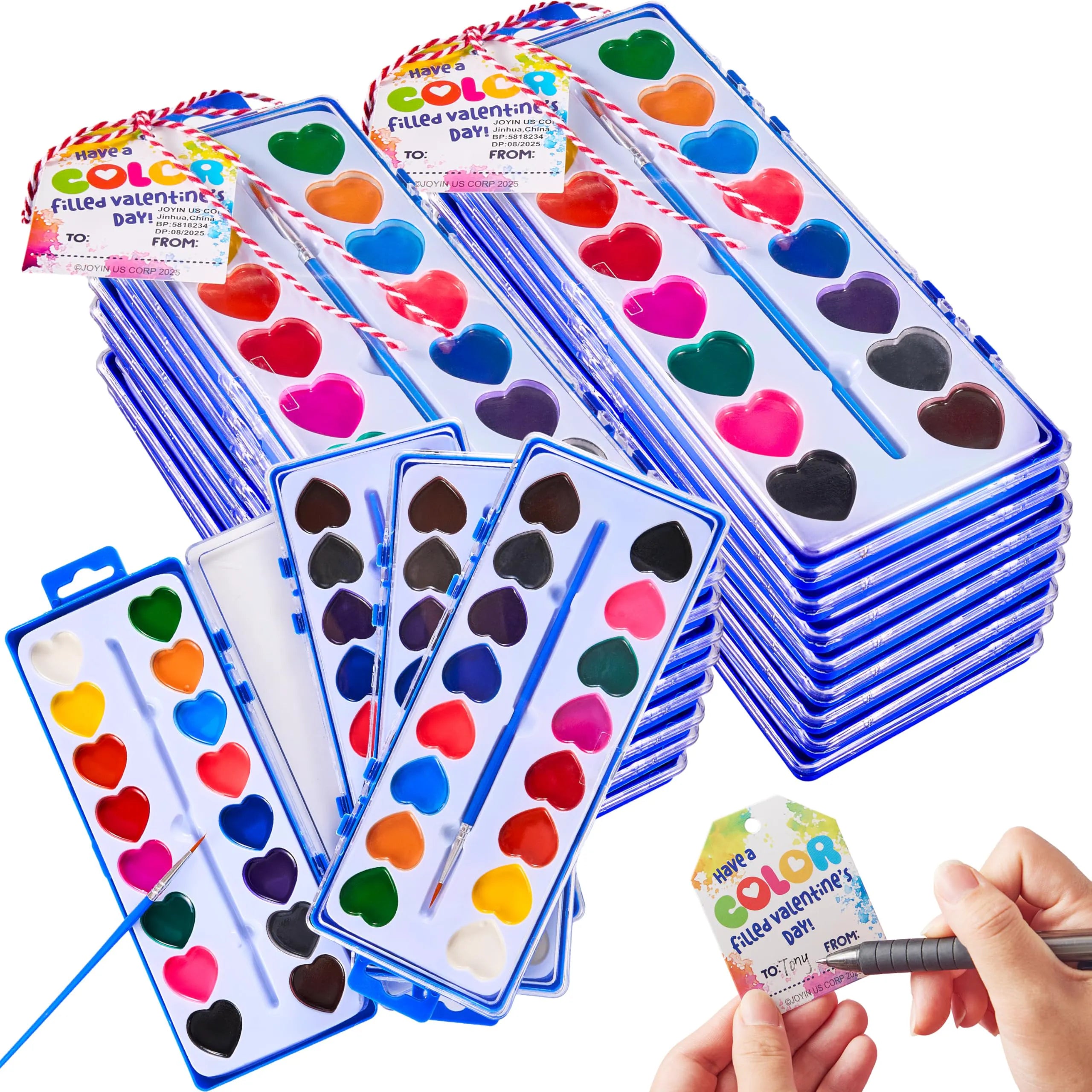 24 Heart-Shaped Watercolor Paints for Valentine's Day