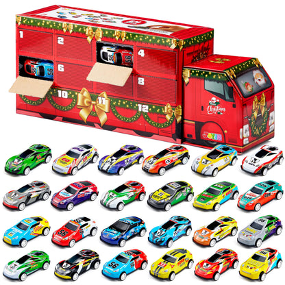 24 Days of Christmas Advent Calendar with Pull-Back Vehicles
