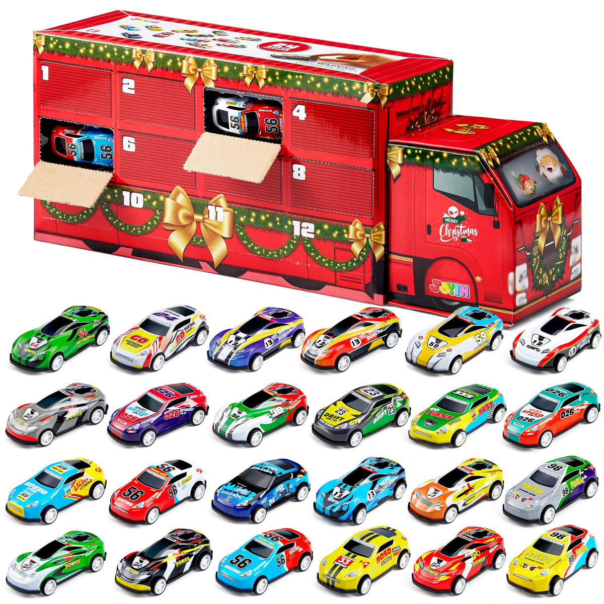24 Days of Christmas Advent Calendar with Pull-Back Vehicles