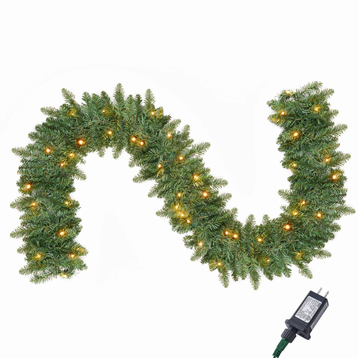 9Ft Prelit Christmas Garland with 50 Lights