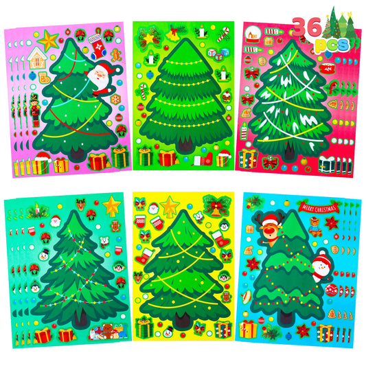 36 Christmas Tree Stickers - DIY Xmas Stocking Stuffers