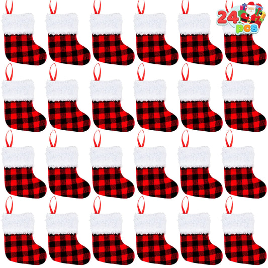 24-Pack Mini Christmas Stockings (5-Inch)