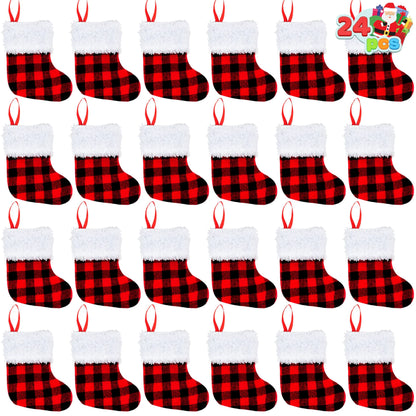 24-Pack Mini Christmas Stockings (5-Inch)