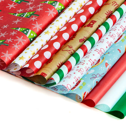 150 Sheets of Christmas Tissue Paper, Assorted Designs