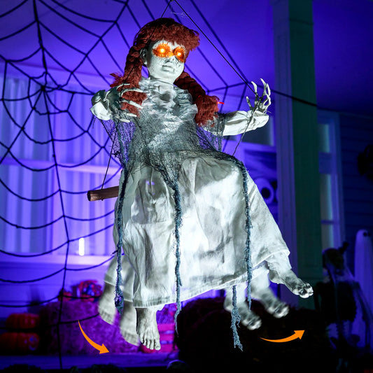 Scary Halloween Hanging Swing Girl