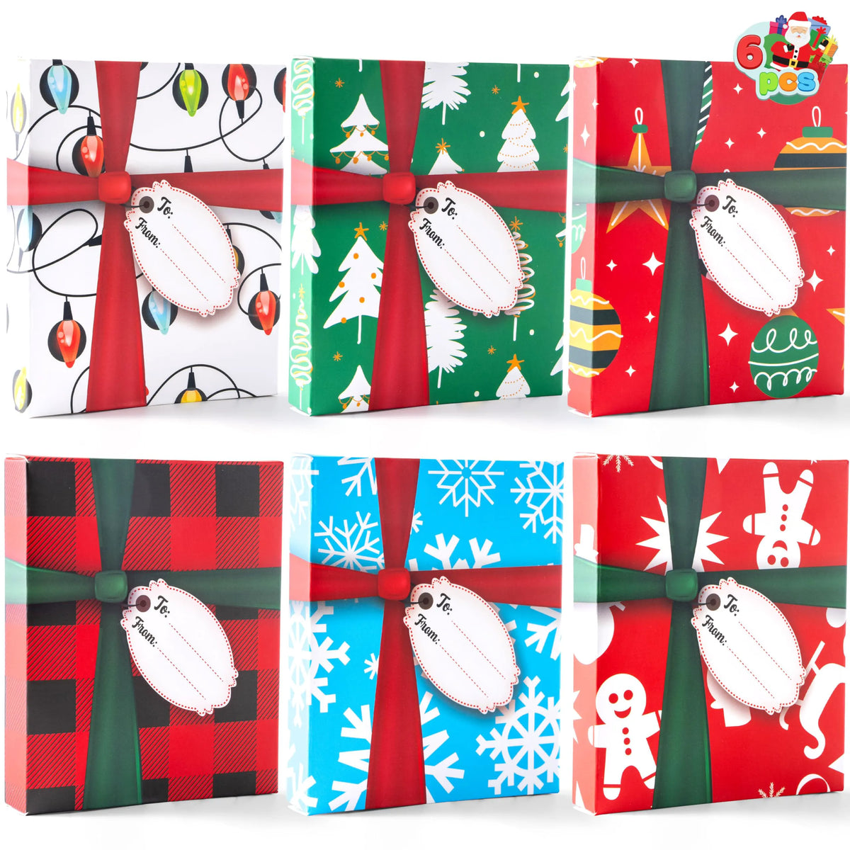 6 Christmas Card Holders in Gift Boxes