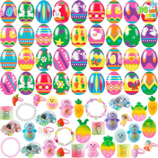 36 Prefilled Easter Eggs with Assorted Toys