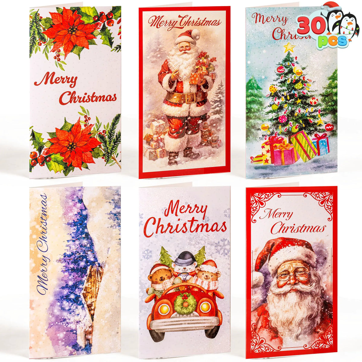 30 Christmas Classic Money Cards with Envelopes