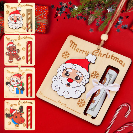 8 Christmas Money Holders for Cash Ornaments, Card Holder Display for Party Decorations