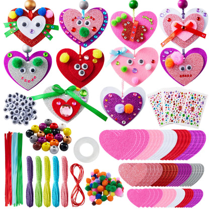 Valentine's Day 264-Piece DIY Heart Felt Craft Set