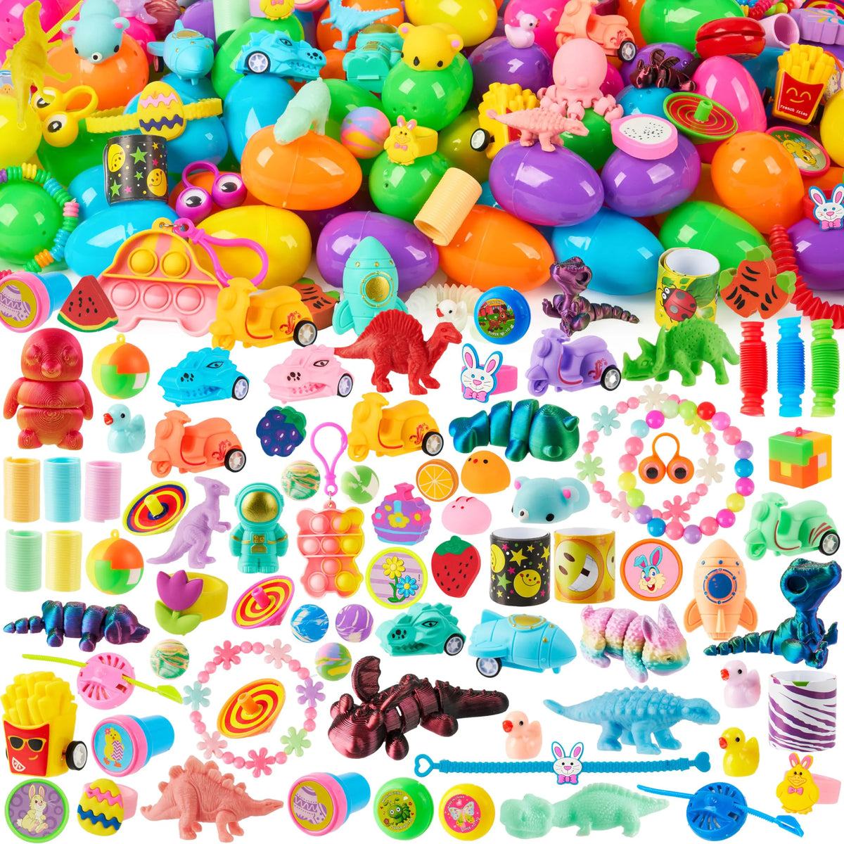 200 Prefilled Easter Eggs with Assorted Toys - Bulk Pack