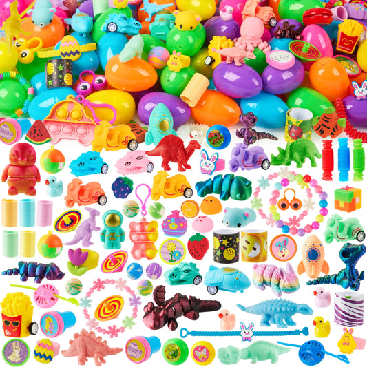 200 Prefilled Easter Eggs with Assorted Toys - Bulk Pack