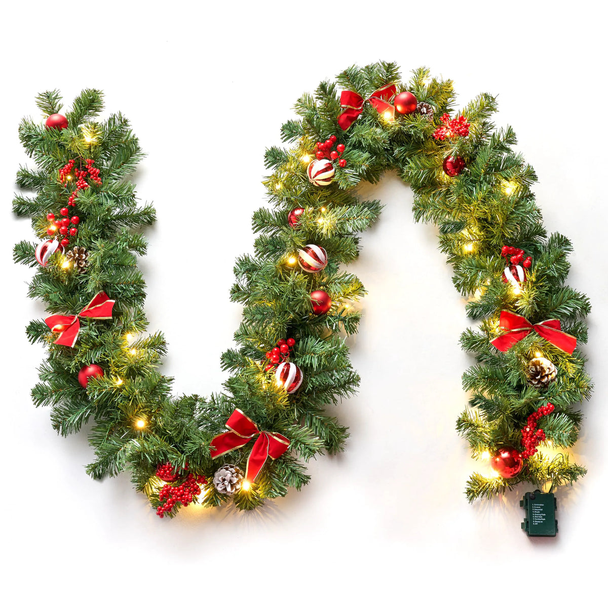 9-Foot Christmas Garland with Lights
