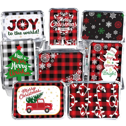 24-Pack Christmas Foil Containers with Lids