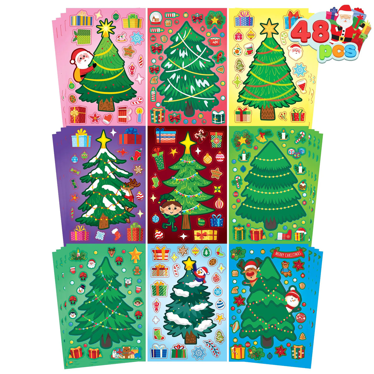 48 Christmas Sticker Sheets for Kids' Crafts
