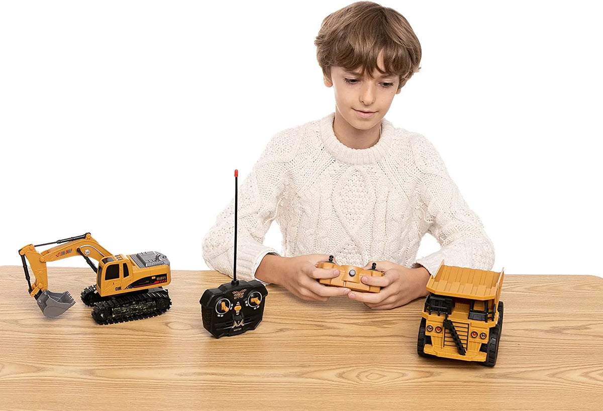 2-in-1 Remote Control Construction Vehicles, 2 Pack