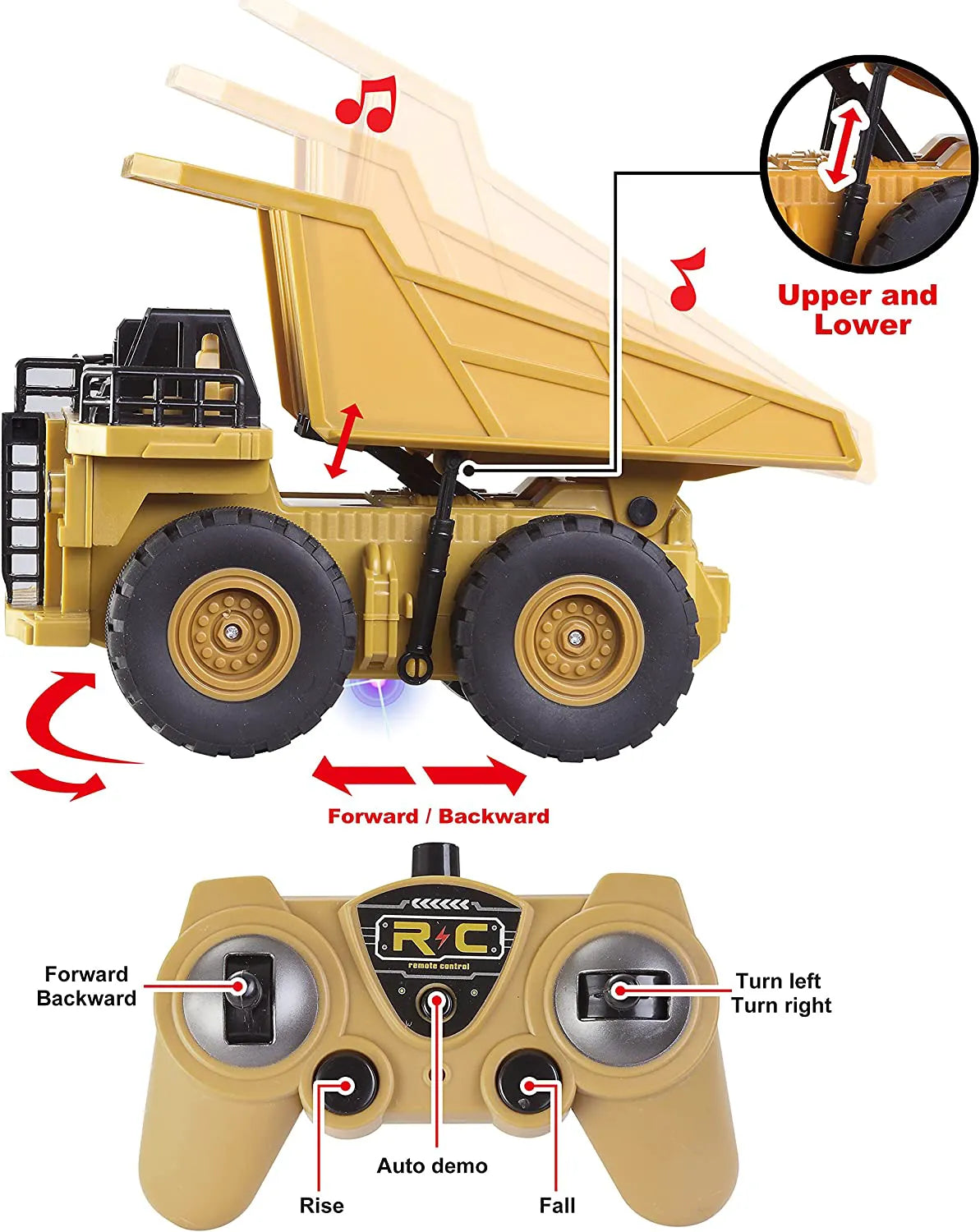 2-in-1 Remote Control Construction Vehicles, 2 Pack