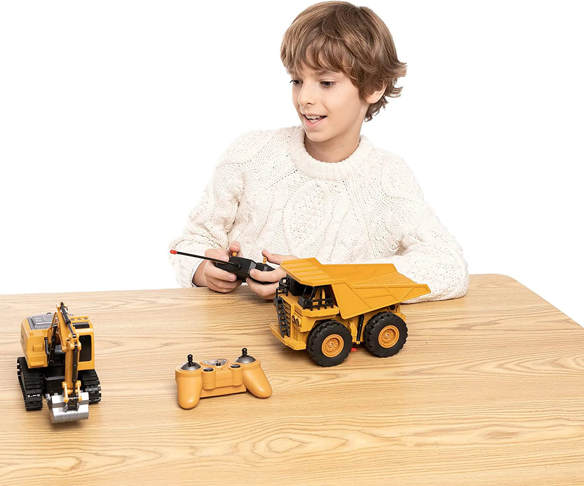 2-in-1 Remote Control Construction Vehicles, 2 Pack