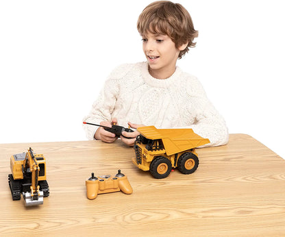 2-in-1 Remote Control Construction Vehicles, 2 Pack