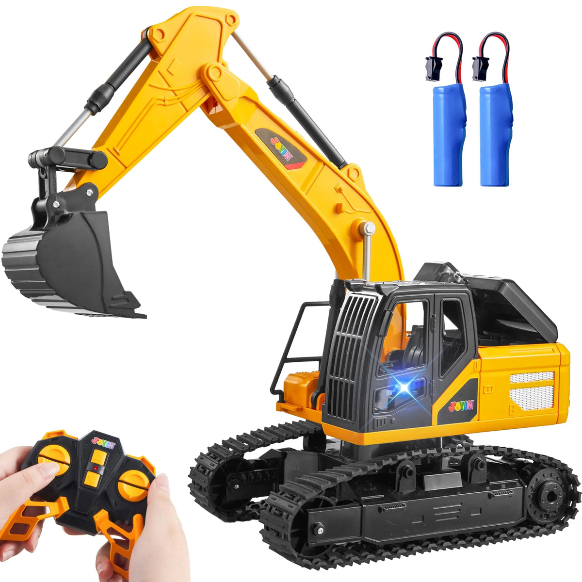 2.4GHz RC Excavator Toy with Lights for Kids Birthday Gift