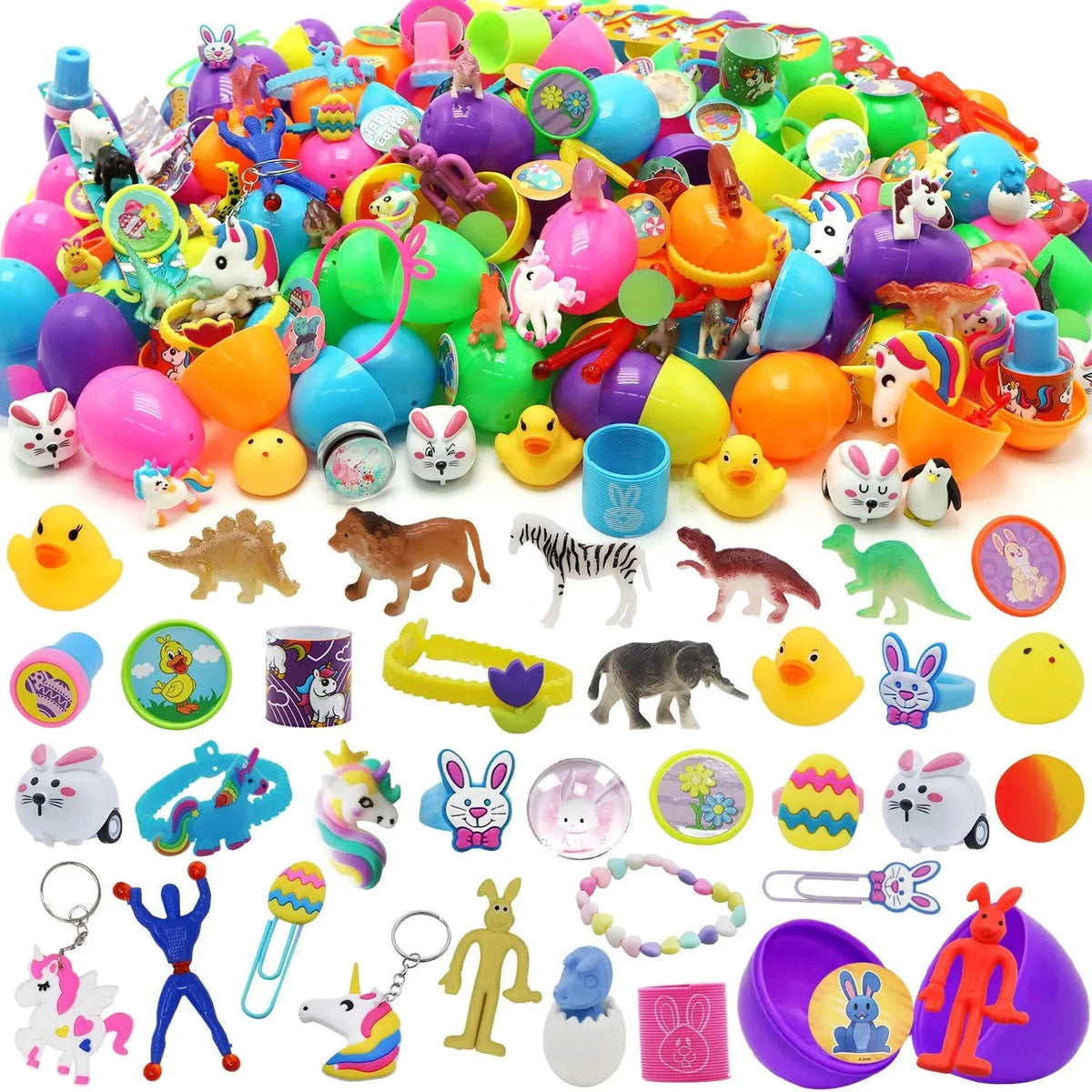 120 Prefilled Easter Eggs with Toys and Stickers (2.25 Inches)