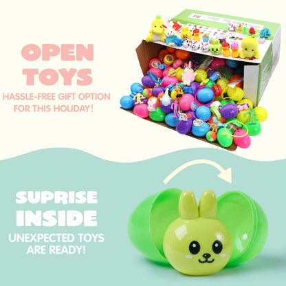 200 Cute Prefilled Easter Eggs with Toys and Stickers for Easter Egg Hunt