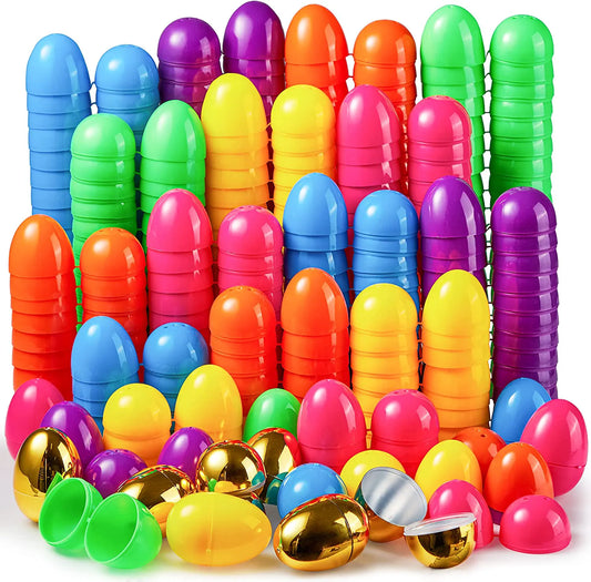 200Pcs Colorful & Golden Easter Egg Shells, 2.3in