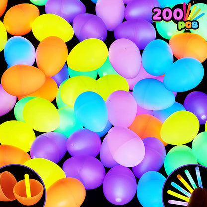200 Prefilled Easter Glow Sticks (2.4in) in Eggs