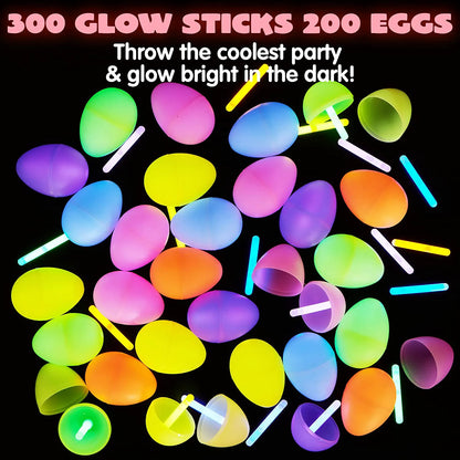 200 Prefilled Easter Glow Sticks (2.4in) in Eggs