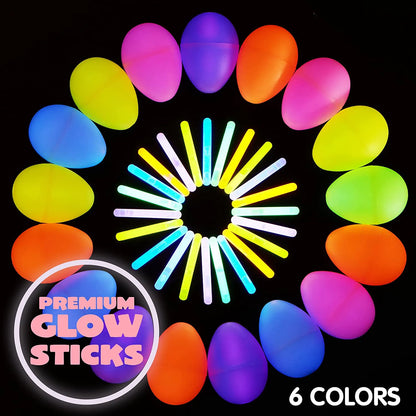 200 Prefilled Easter Glow Sticks (2.4in) in Eggs