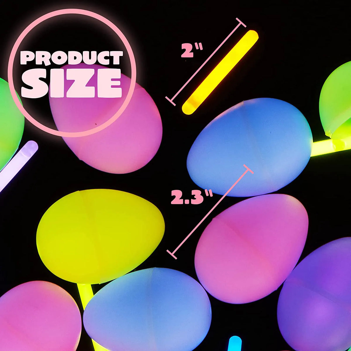 200 Prefilled Easter Glow Sticks (2.4in) in Eggs