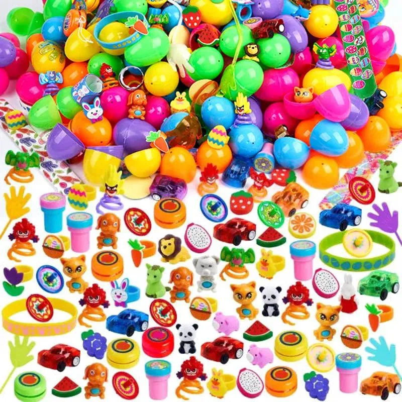 200 Prefilled Easter Eggs with Assorted Toys and Stickers Inside