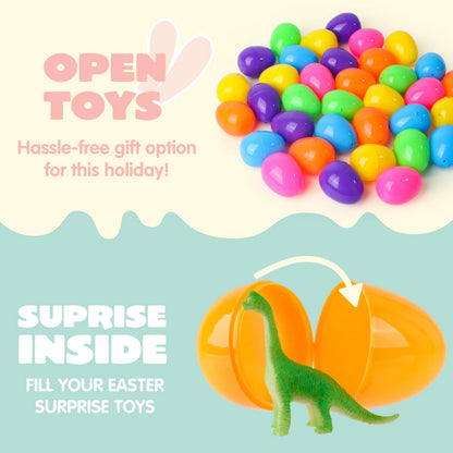 200 Prefilled Easter Eggs with Toys & Stickers, Easter Party Favors for Kids