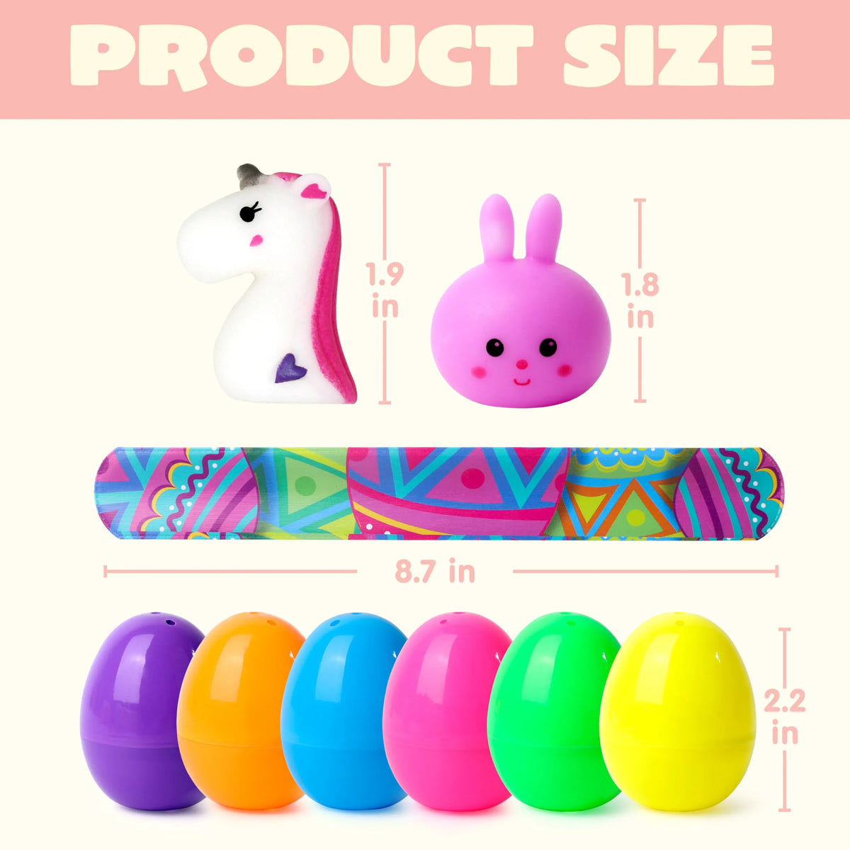 200 Prefilled Easter Eggs with Toys & Stickers, Easter Party Favors for Kids