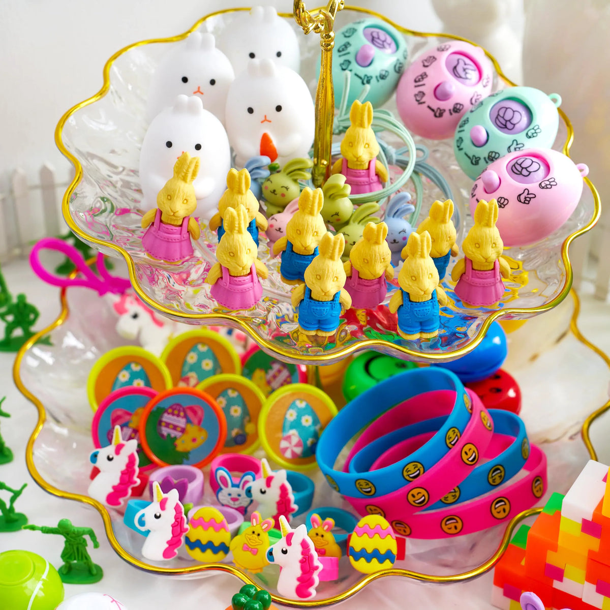 200 Prefilled Easter Eggs with Toys & Stickers, Easter Party Favors for Kids
