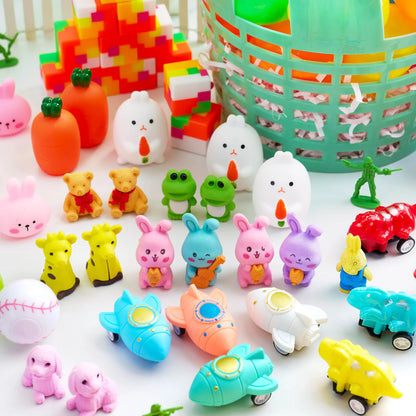 200 Prefilled Easter Eggs with Toys & Stickers, Easter Party Favors for Kids