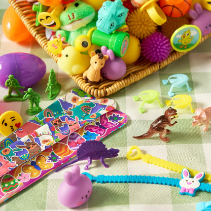 200 Prefilled Easter Eggs with Toys & Stickers, Easter Party Favors for Kids