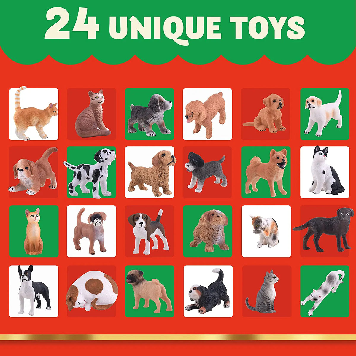 Dog and Cat Advent Calendar Action Playset