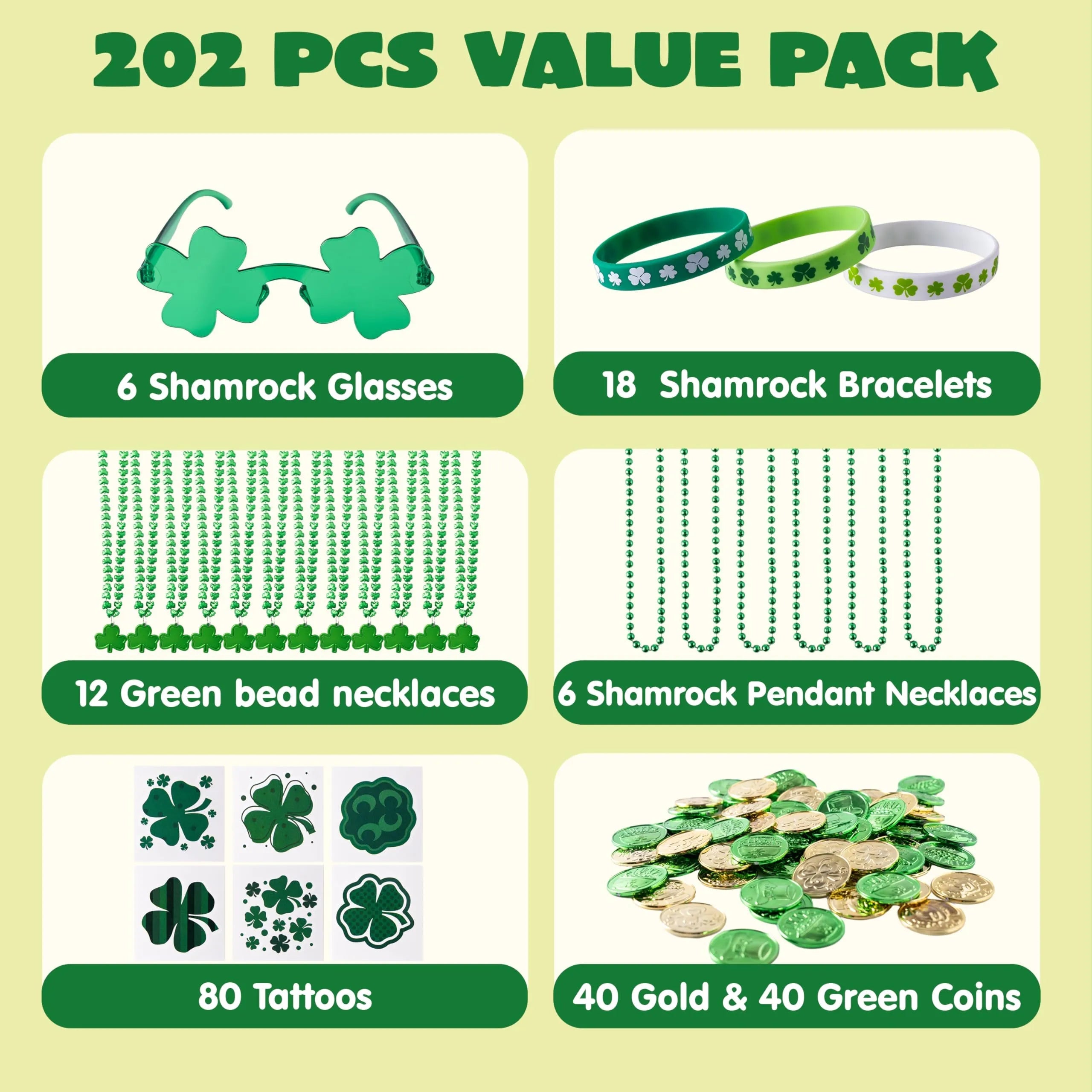 202-Piece St. Patrick's Day Party Favor Set