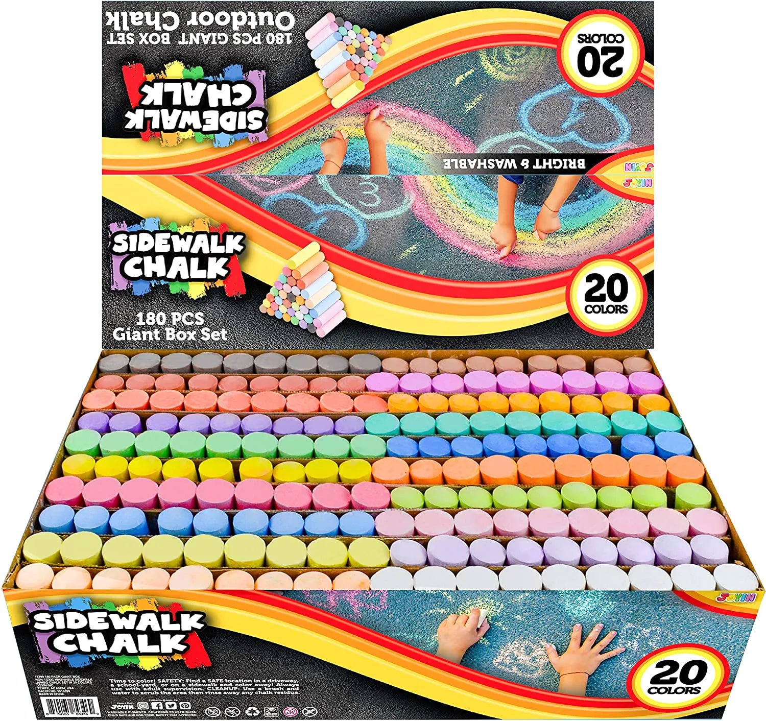 20 Colors Chalk Set - 180 Pieces