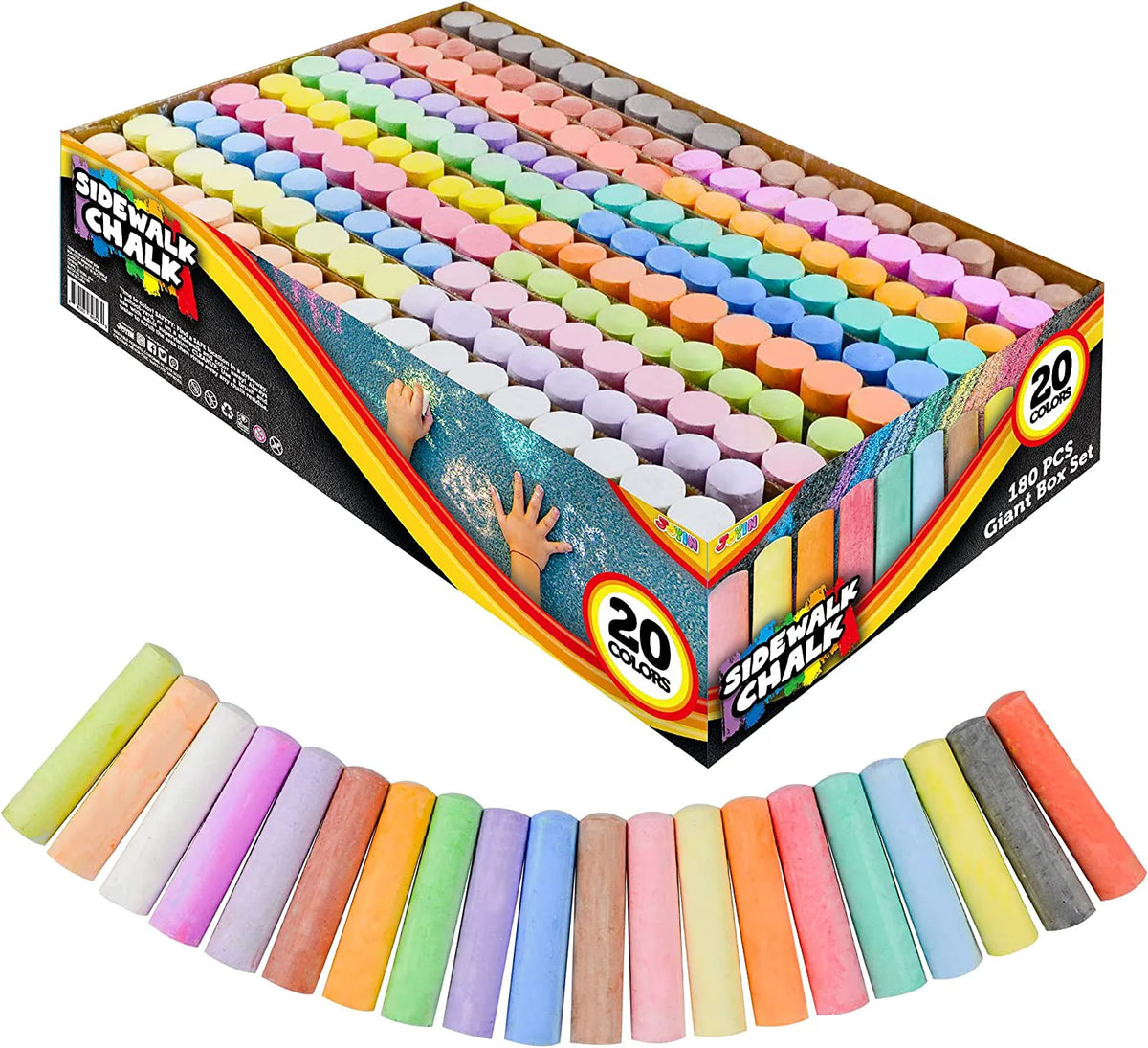 20 Colors Chalk Set - 180 Pieces