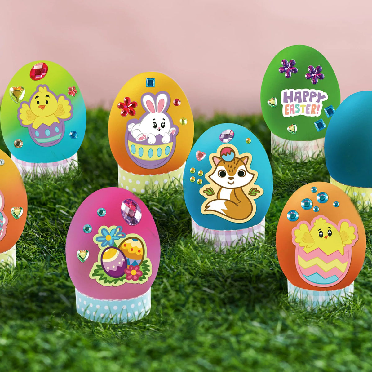20-Piece DIY Easter Egg Decorating Kit for Kids' Parties and Craft Activities