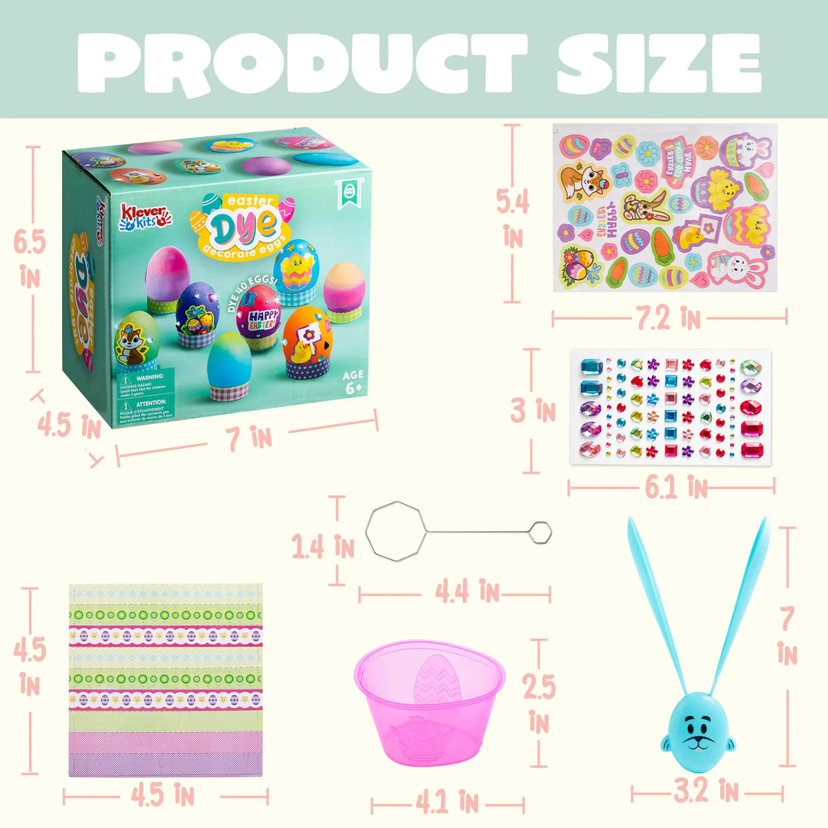 20-Piece DIY Easter Egg Decorating Kit for Kids' Parties and Craft Activities